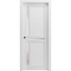 Sartodoors Sliding French Pocket Door 28 x 80in W/, White Silk W/ Frosted Glass, Kit Trims Rail Hardware VEREGIO7288PD-WS-28